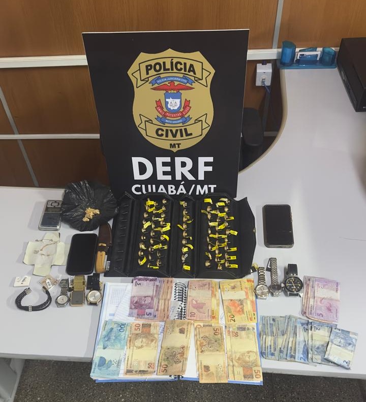 Polícia Civil prende mulher e comparsa por roubo em joalheria na região central de Cuiabá