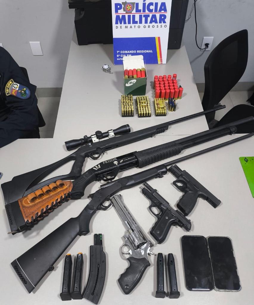 Operação Território Livre prende 35 pessoas e apreende 8 armas na região de Tangará da Serra