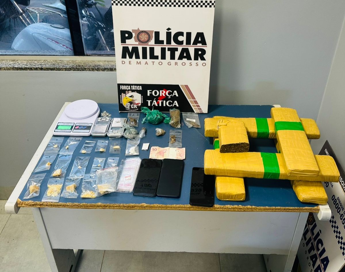 Casal de faccionados é preso em flagrante pela Força Tática por tráfico de drogas