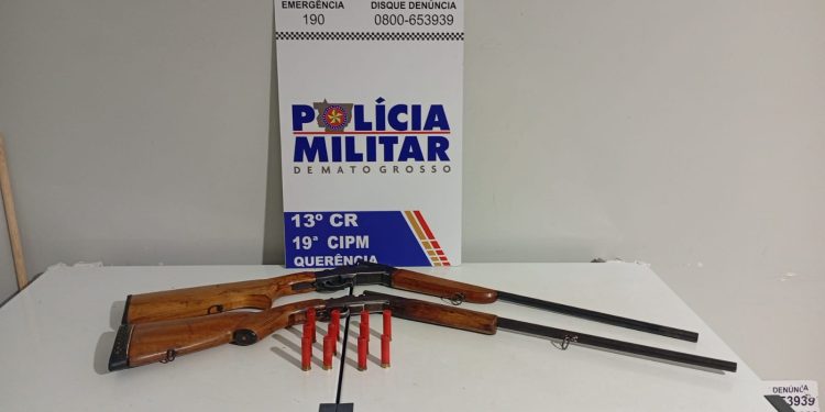 Polícia Militar prende homem com duas espingardas e munições em Querência