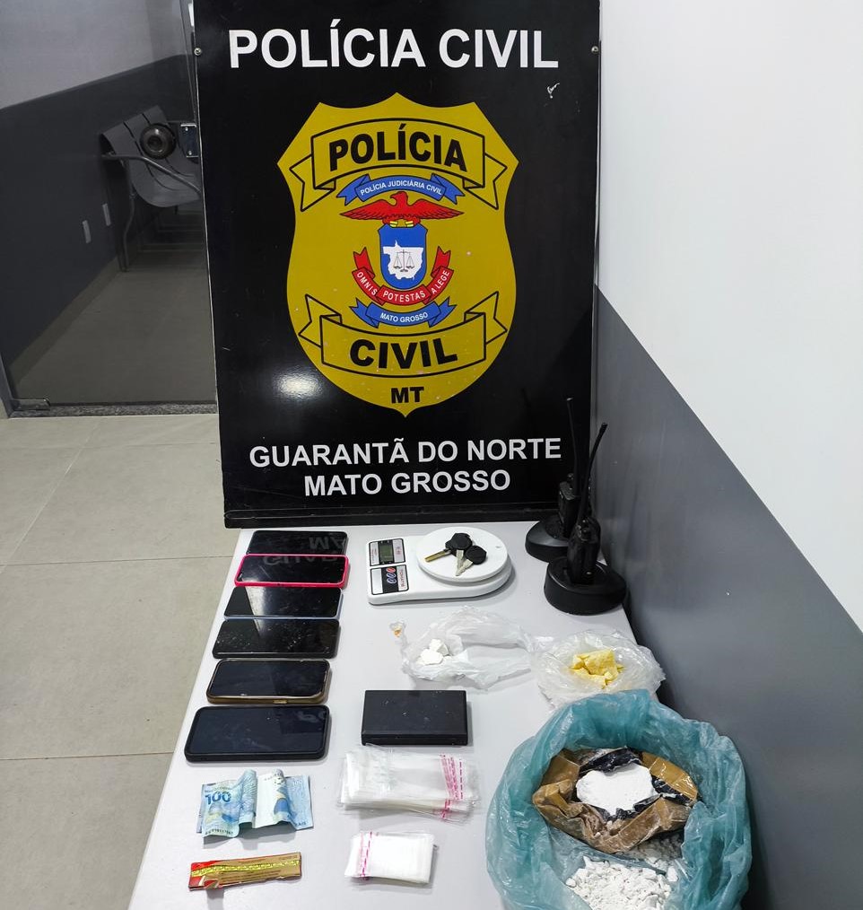 Polícia Civil prende casal suspeito de tráfico de drogas em Guarantã do Norte