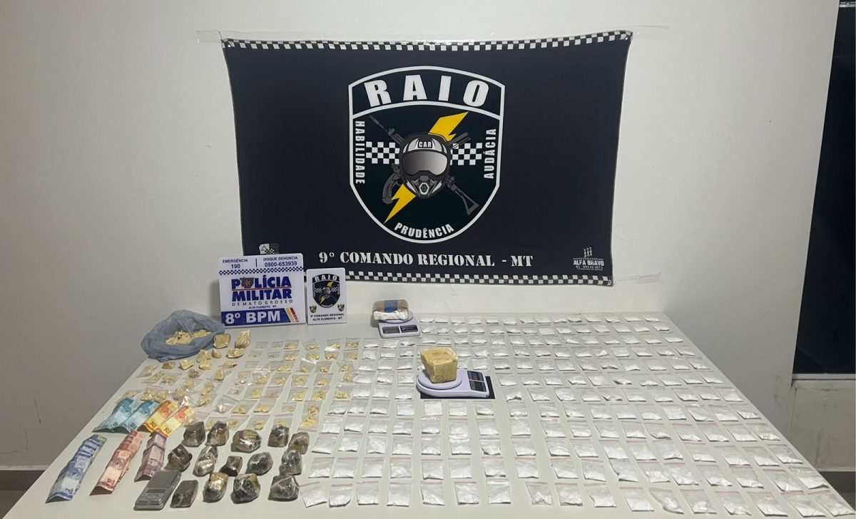 Polícia Militar prende faccionada com 260 porções de drogas em Alta Floresta