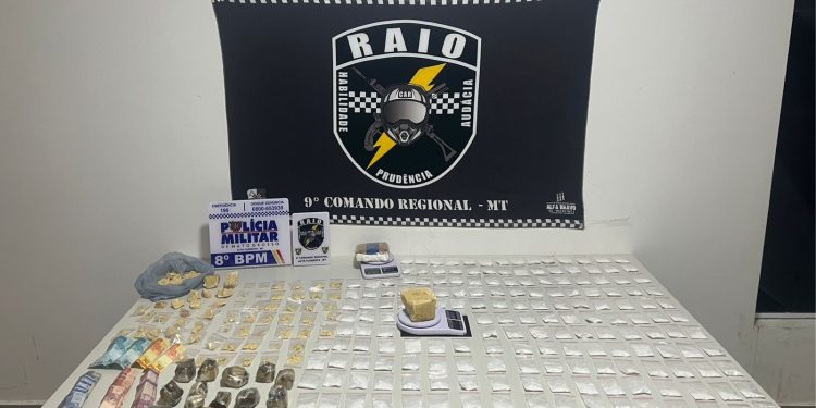 Polícia Militar prende faccionada com 260 porções de drogas em Alta Floresta
