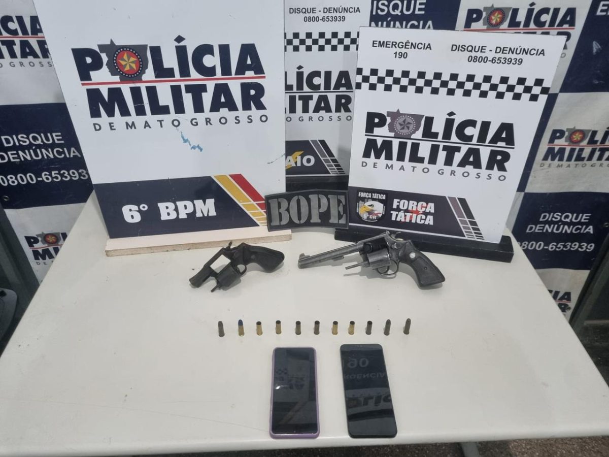 Polícia Militar apreende armas de fogo e localiza suspeitos que cometeriam homicídio em Cáceres