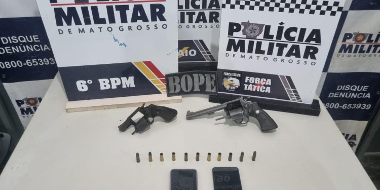 Polícia Militar apreende armas de fogo e localiza suspeitos que cometeriam homicídio em Cáceres
