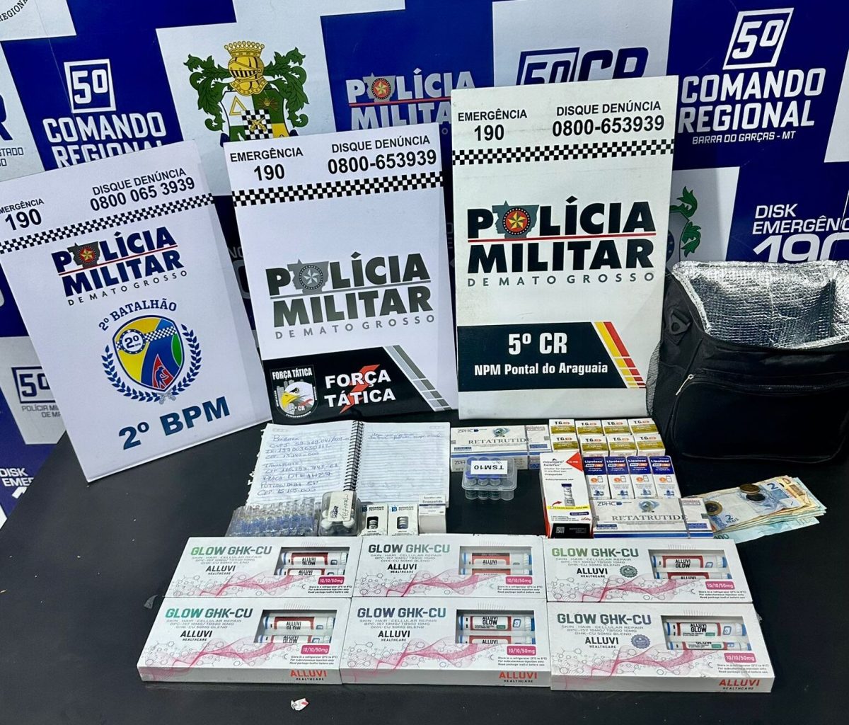 Casal é flagrado transportando medicamentos e produtos de origem suspeita em Pontal do Araguaia