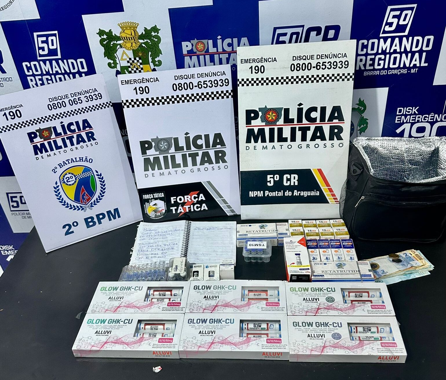 Casal é flagrado transportando medicamentos e produtos de origem suspeita em Pontal do Araguaia
