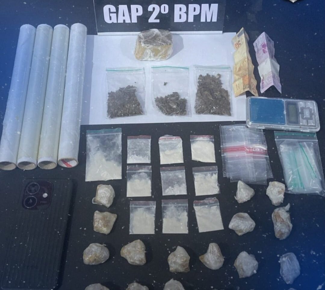 Polícia Militar fecha ponto de tráfico e apreende drogas no bairro São João, em Barra do Garças
