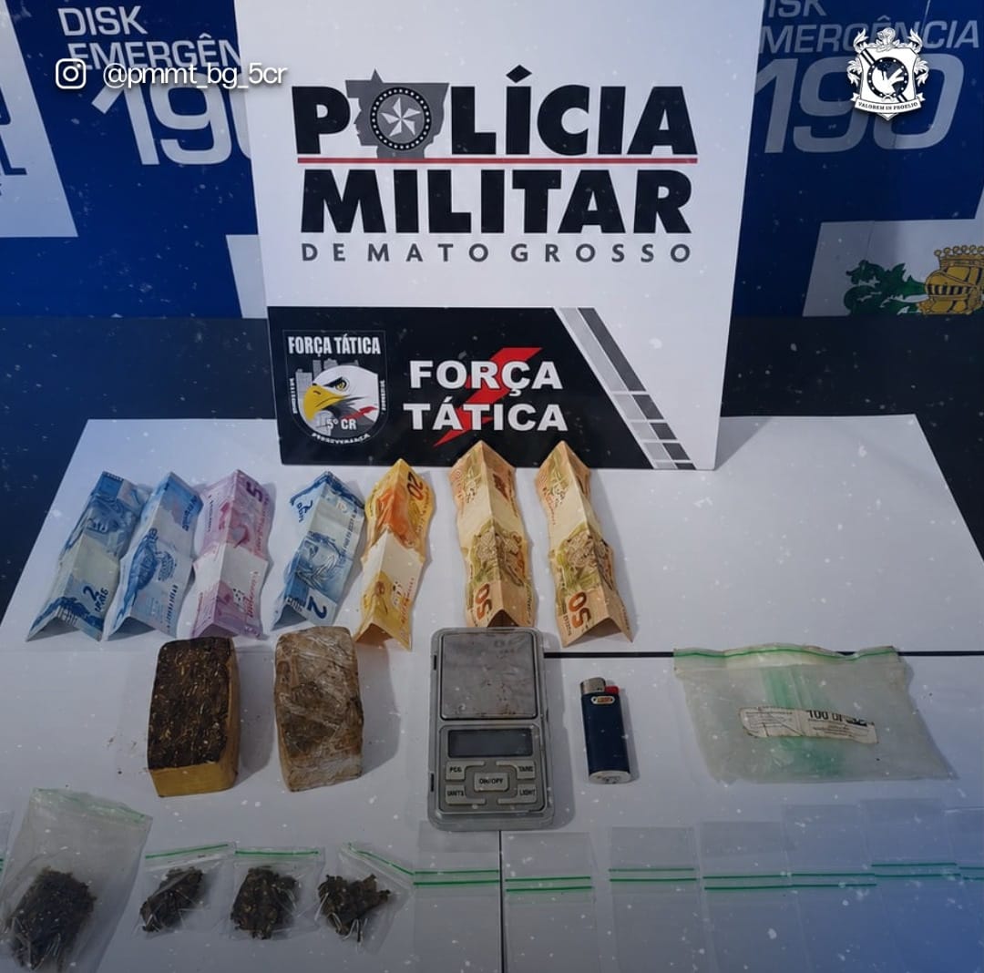 Suspeito de tráfico é preso após resistir à ação da Força Tática em Barra do Garças