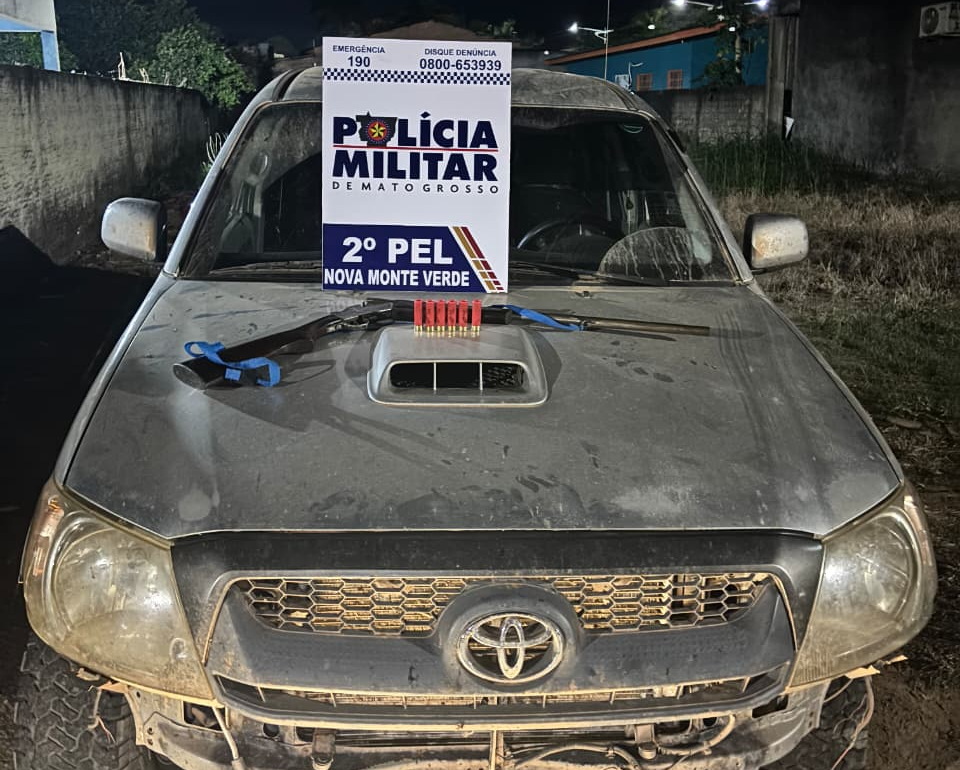 Homem que tentou matar vítima e fugiu roubando caminhonete é preso pela PM em Nova Monte Verde