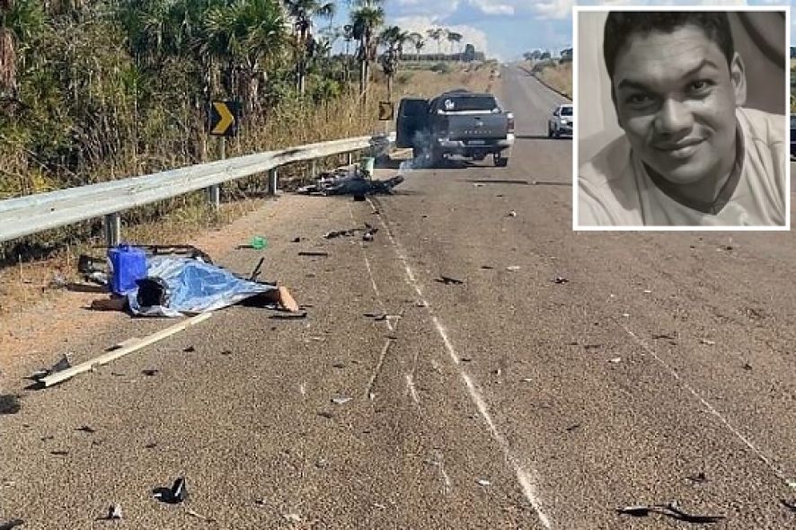 Homem morre e empresária fica ferida em colisão de moto e caminhonete em MT